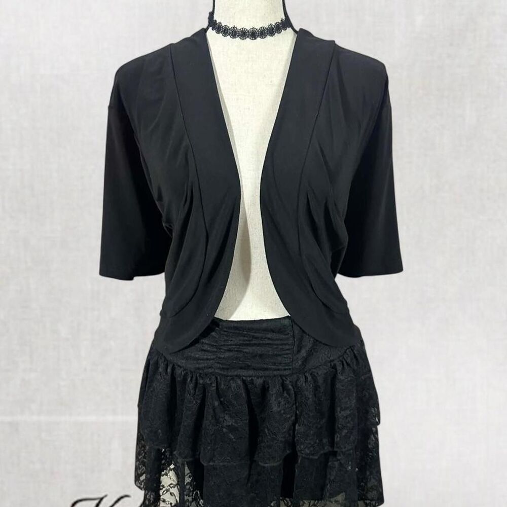 Goth Asthetic Basic Black Bolero Shrug